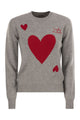 Mc2 Saint Barth Wool And Alpaca Blend Jumper With Lucky In Love Embroidery
