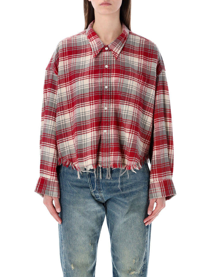 R13 R13 Drop Neck Cropped Shirt