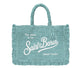 Mc2 Saint Barth Blue Raffia Crochet Ruffle Bag