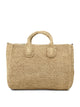 Ibeliev Beige Raffia Leather Handbag