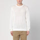Roberto Collina Perforated Milk-Coloured Sweater In Cotton