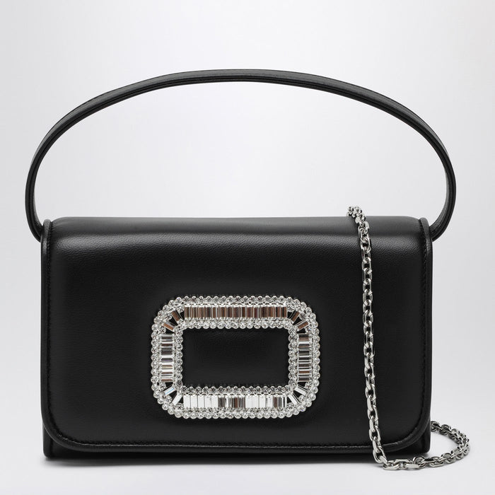 Roger Vivier Black Leather Micro Pilgrim Bag
