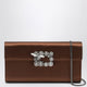 Roger Vivier Efflorescence Clutch In Satin Cacao