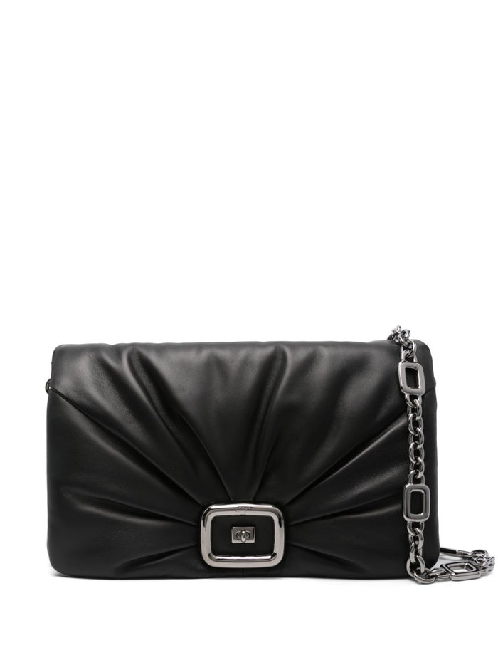 Roger Vivier Viv' Choc Leather Clutch