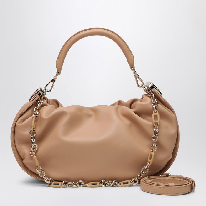 Roger Vivier Viv' Choc Royal Desert Leather Hobo Bag