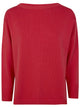 Rosso Puro Long Sleeved Boat Neckline Sweater