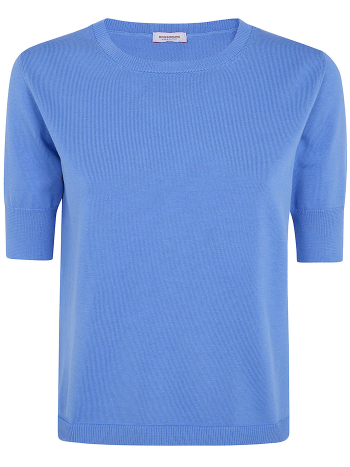 Rosso Puro Crew Neck Short Sleeve Top
