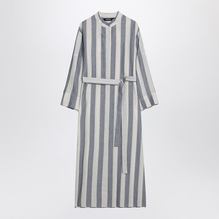 'S Max Mara White/Blue Striped Shirt Dress