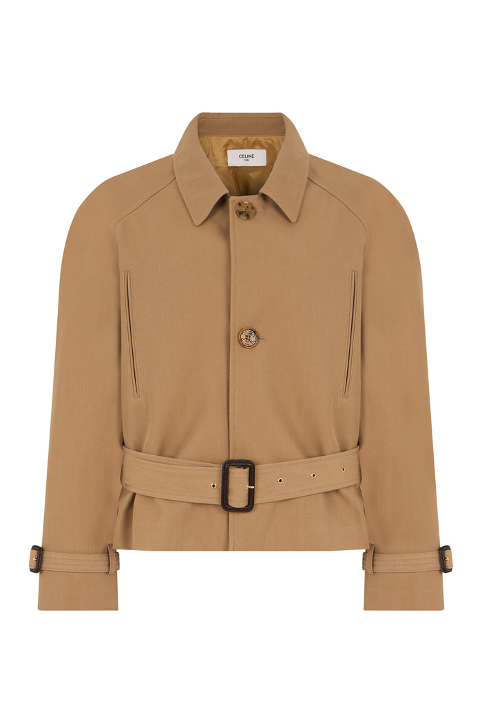 Celine Coat In Gabardine Of Wool And Cotton