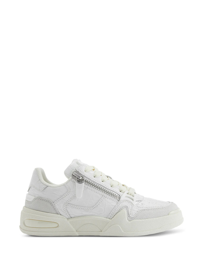 Giuseppe Zanotti White Printed Cow Suede Sneaker