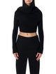 Rick Owens Rick Owens Black Cropped Knit With Cowl Neck