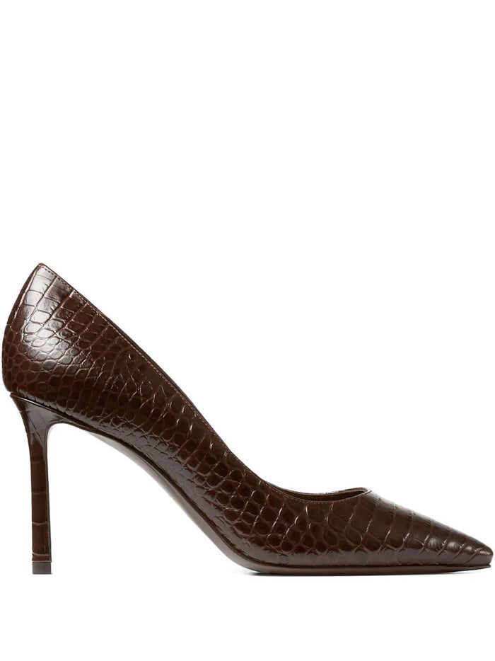 Jimmy Choo Chocolate Leather Romy 85 Pumps