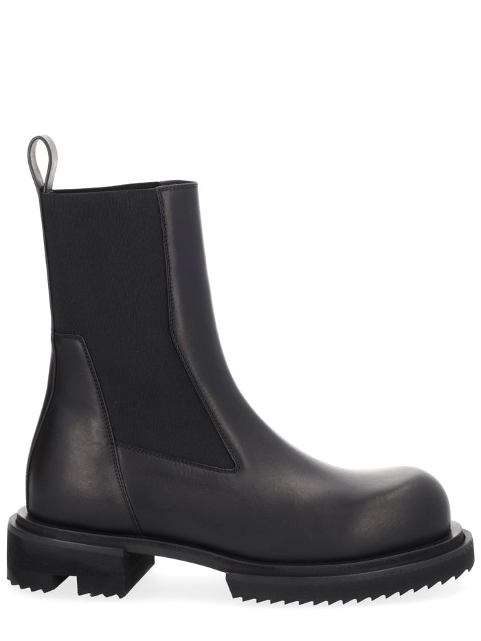 Rick Owens Black Leather Beatle Gabe Boots