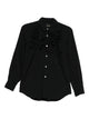 Comme Des Garçons Black Floral Appliqué Long Sleeves Buttoned Cuffs Shirt