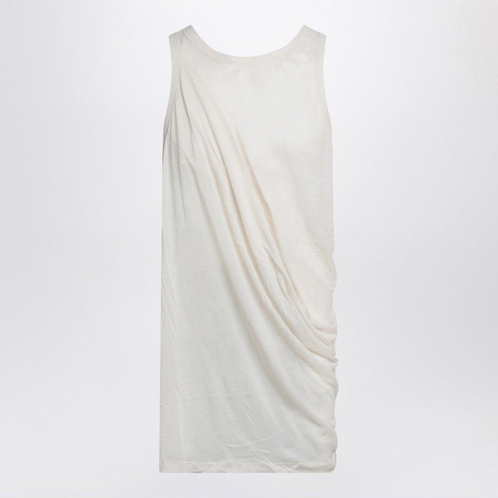 Rick Owens Ivory Tank Top With Draping