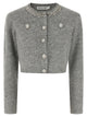 Self Portrait 'Grey Fluffy Crystal Trim' Cardigan