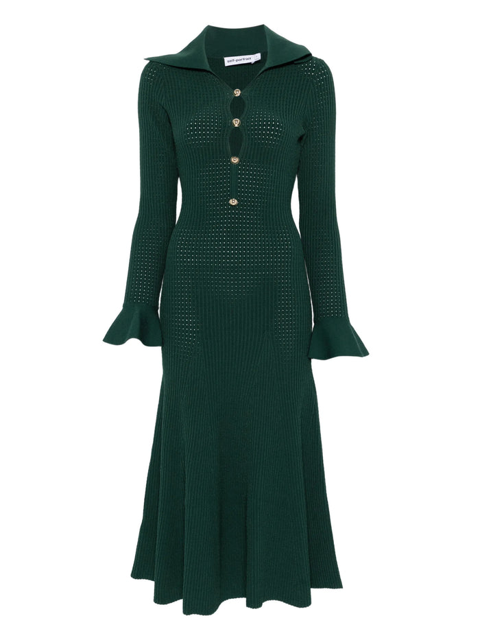 Self-Portrait Keyhole Knit Midi Dress
