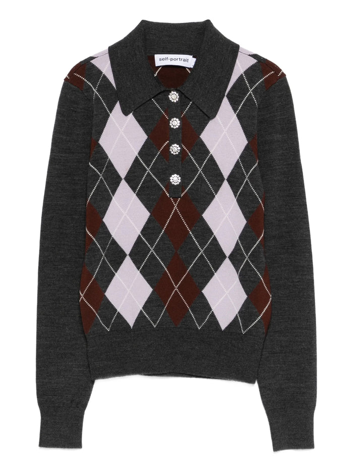 Self-Portrait Self-Portrait Argyle Knit Jumper