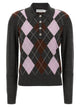 Self Portrait 'Grey Argyle Lightweight' Sweater