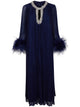 Self-Portrait Chiffon Feather Midi Dress