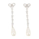 Self-Portrait Bow Pearl Droplet Earrings - - Metal - Silver