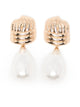 Self-Portrait Pearl Earrings With Golden Knot