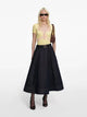 Self-Portrait Denim Flared Midi Skirt