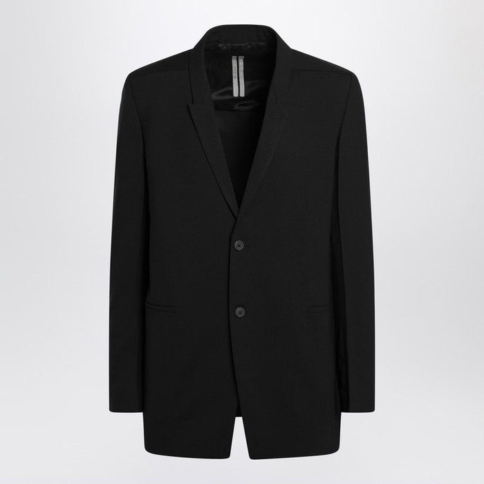Rick Owens Singlebreasted Wool Jacket Black