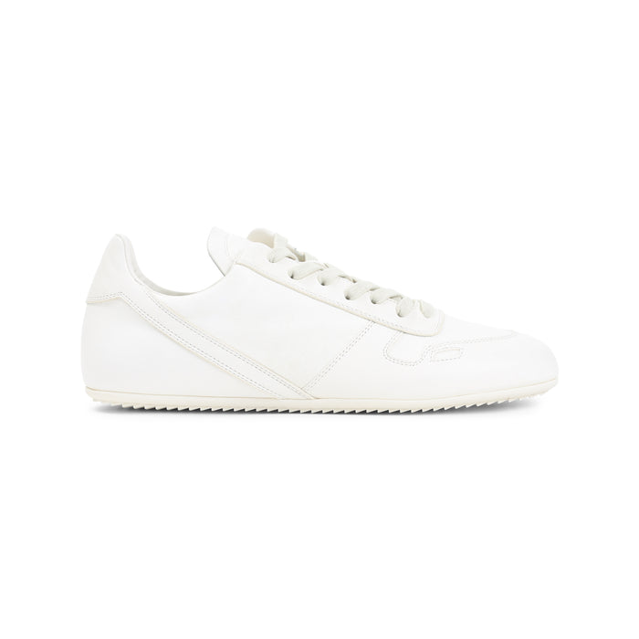 Rick Owens White Minimal Leather Sneakers