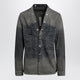Rick Owens Vneck Shirt In Grey Degradé Denim