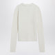 Rick Owens White Ribbed Alpaca Blend Sweater