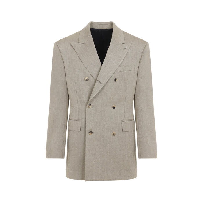 Celine Beige Colonne Wool Jacket
