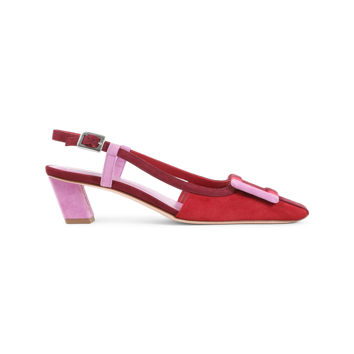 Roger Vivier Red Bv Stripes Suede Leather Pumps