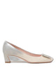 Roger Vivier White Trompette 45 Leather Pumps
