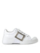 Roger Vivier Viv Skate Buckled Leather Sneakers