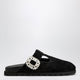 Roger Vivier Black Suede Mule Slidy Viv'