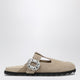 Roger Vivier Slidy Viv Mules In Suede Beige