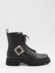 Roger Vivier Viv Rangers Truck Black Leather Ankle Boots