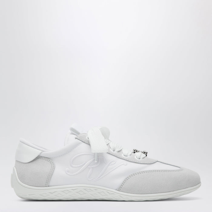 Roger Vivier Viv Low Sneakers In White Suede