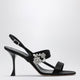 Roger Vivier Black Satin Efflorescence Sandals