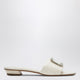Roger Vivier Square Buckle Leather Slides White