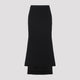 Lanvin Black Asymmetric Straight-Fit Virgin Wool Skirt