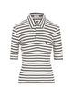 Celine Striped Short-Sleeve Polo Shirt
