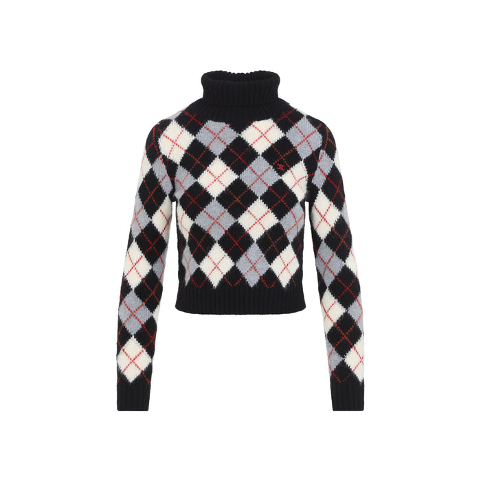 Celine Black White And Grey Wool Sweater