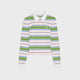 Celine Triomphe Striped Cotton Polo Sweater