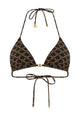 Celine Triangle Bikini Top In Jersey With Monogram