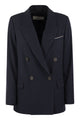 Peserico Viscose Blend Double-Breasted Blazer