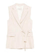 Peserico White Linen Gilet Jacket