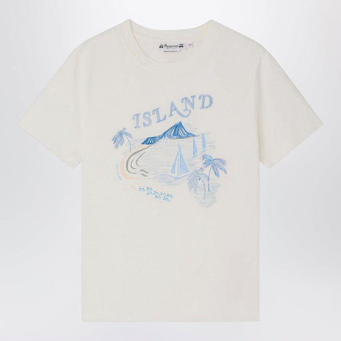 Bonpoint Thibald White T-Shirt With Island Print
