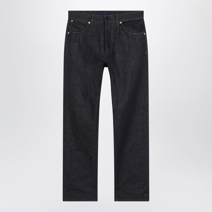 Stone Island Regular Straight Jeans In Raw Indigo Denim